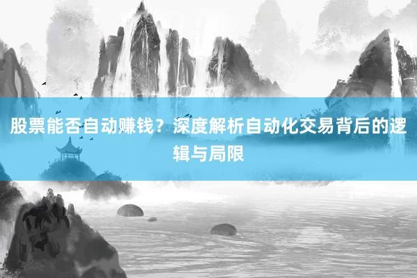 股票能否自动赚钱?深度解析自动化交易背后的逻辑与局限